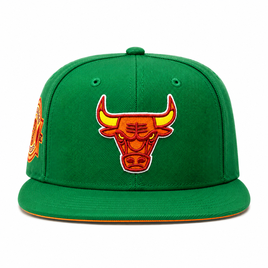 Chicago Bulls Green/Orange Mitchell & Ness Snapback - Product Image