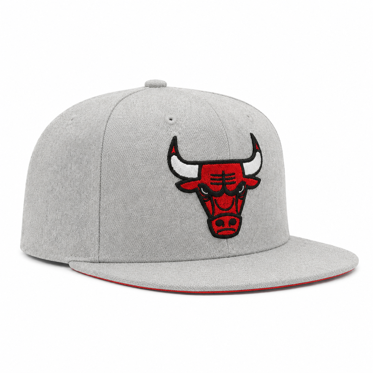 Chicago Bulls Heather Grey Mitchell & Ness Snapback - Product Image