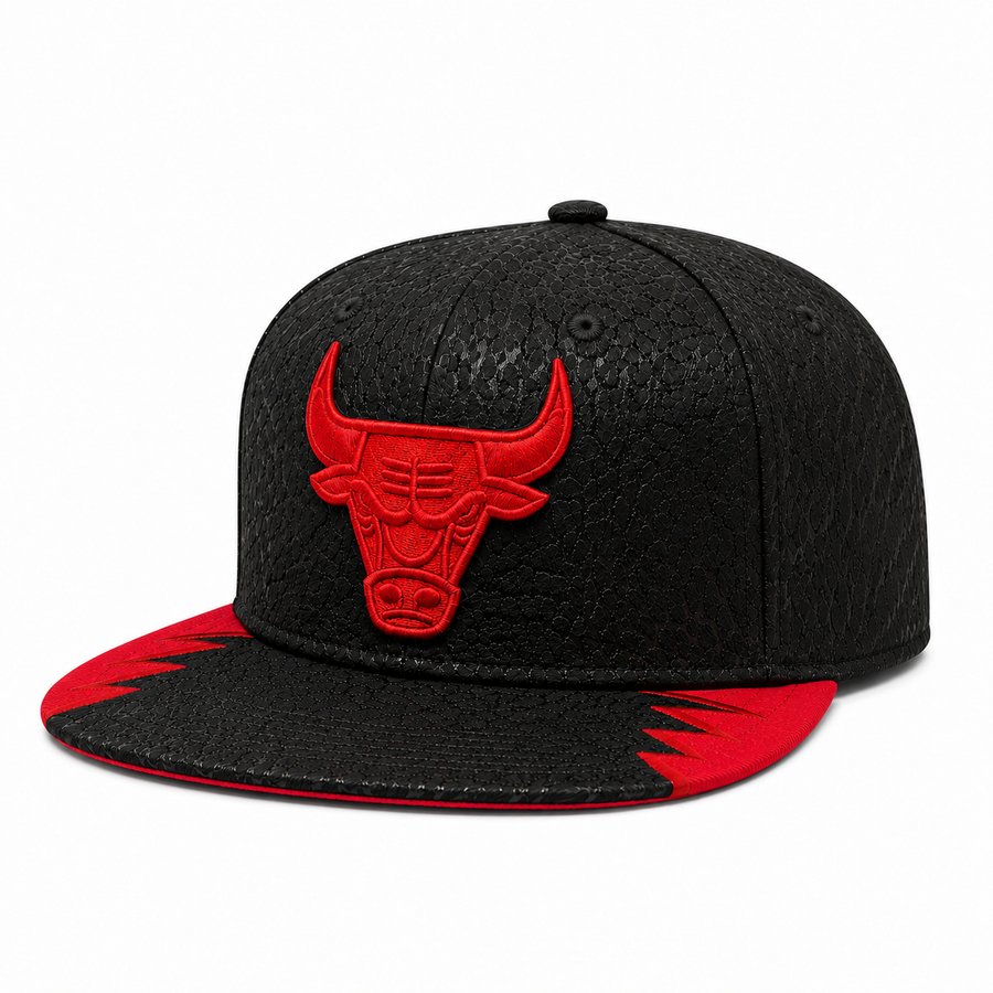 Chicago Bulls 'Multi Texture' Black Mitchell & Ness Adjustable OG Snapback Hat - Product Image