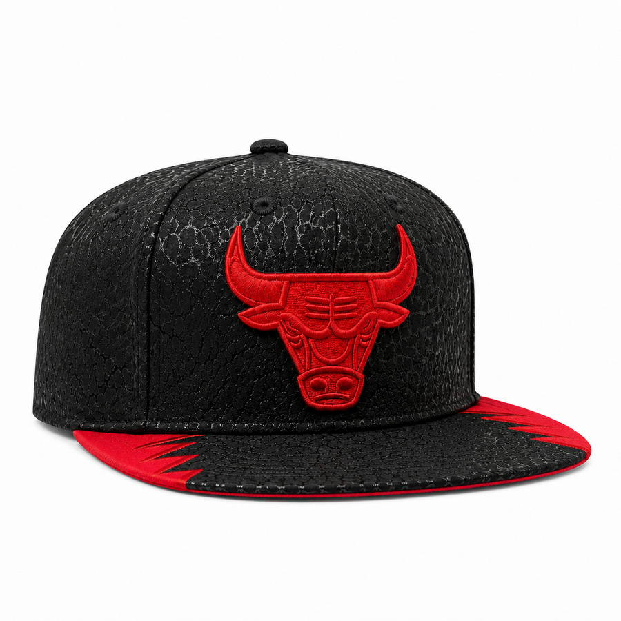 Chicago Bulls 'Multi Texture' Black Mitchell & Ness Adjustable OG Snapback Hat - Product Image
