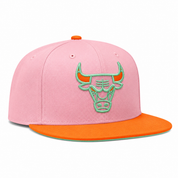 Chicago Bulls Pink/Orange Mitchell & Ness Adjustable OG Snapback Hat - Product Image