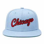 Chicago Bulls 'Script Logo' Baby Blue/Red Mitchell & Ness Snapback - Product Image