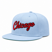 Chicago Bulls 'Script Logo' Baby Blue/Red Mitchell & Ness Snapback - Product Image