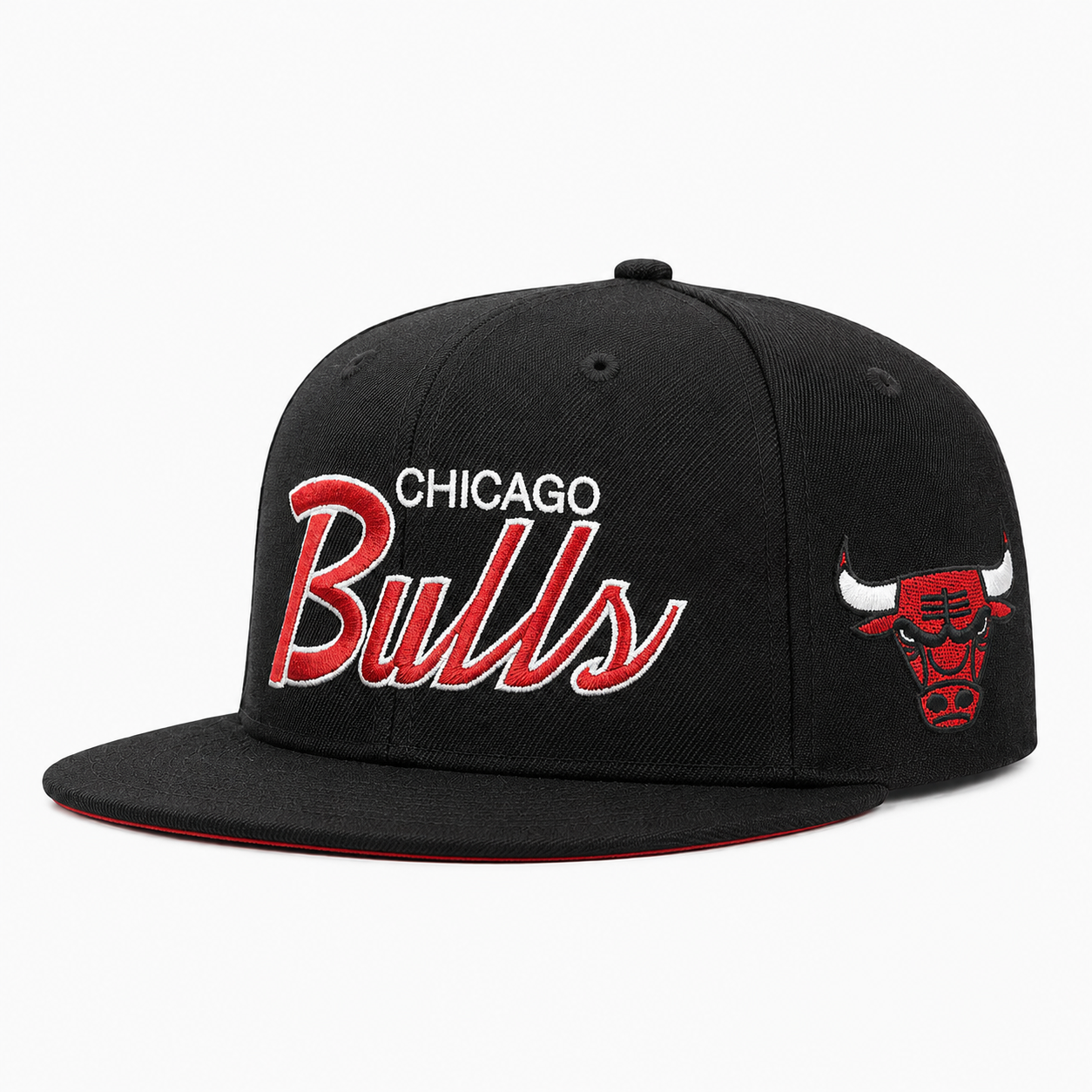 Chicago Bulls 'Script Logo' Black Mitchell & Ness Snapback - Product Image