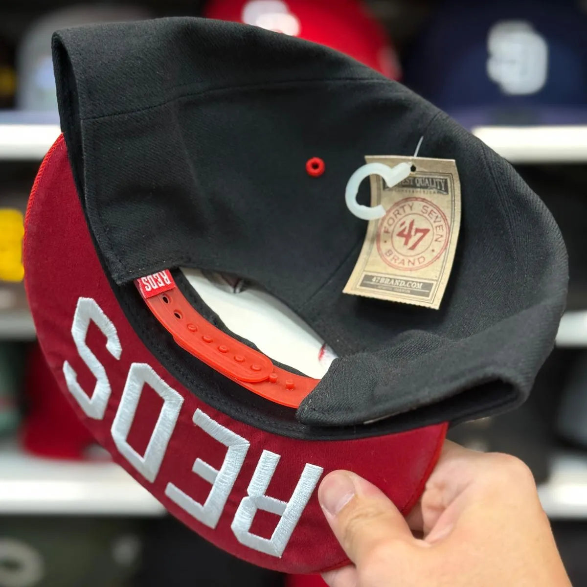 Cincinnati Reds '47 Brand Captain Adjustable Snapback - Black/Red - Product Image