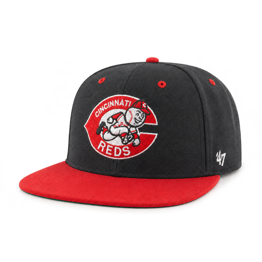 Cincinnati Reds '47 Brand Captain Adjustable Snapback - Black/Red - Product Image