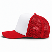 Pit Bull Cambridge PB114 Blank 5-Panel High Frame Foam Adjustable Snapback Hat - White/Red
