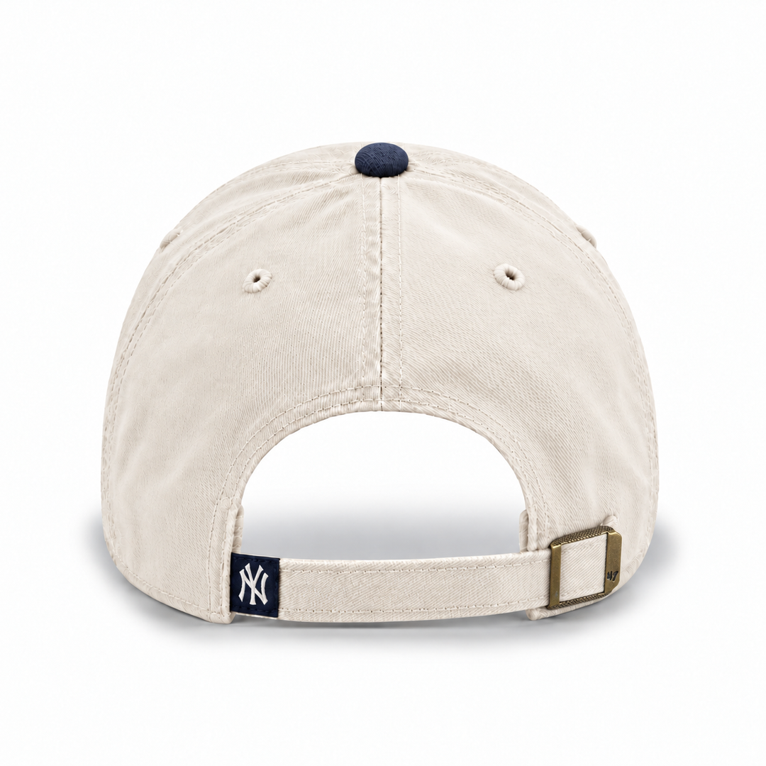 New York Yankees '47 Brand Clean Up Adjustable Dad Cap - Creme/Navy - Product Image