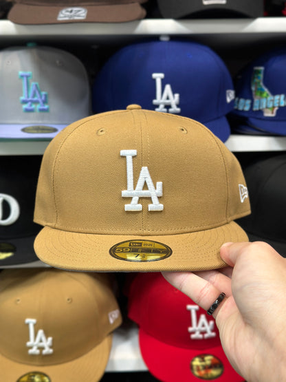 LA Dodgers MLB Fitted Cap | New Era 59FIFTY Sized Hat | Caramel