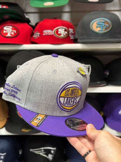 LA Lakers NBA Decoration | New Era 9FIFTY Snapback | Gray/Purple