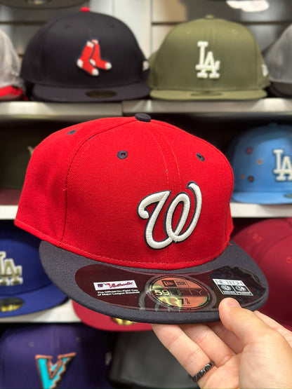 Washington Nationals MLB Fitted Hat | New Era 59FIFTY Sized Cap | Red/Black