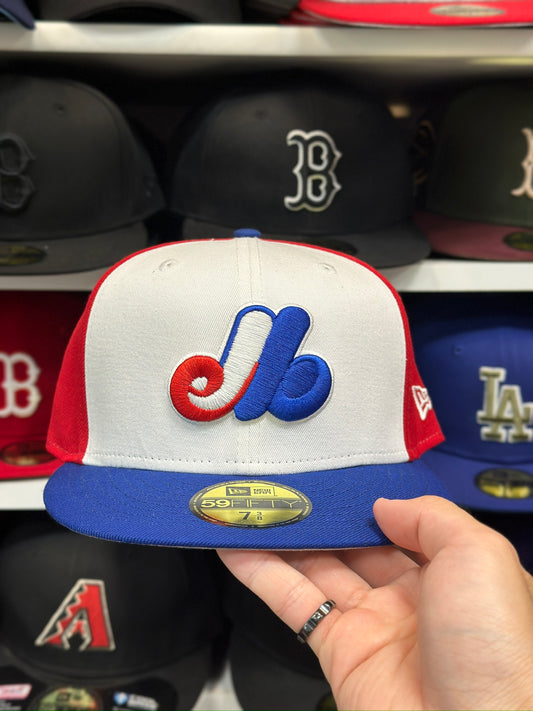 Montreal Expos MLB Fitted Hat | New Era 59FIFTY Sized Cap | Red/White/Blue