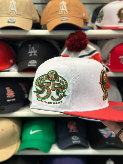 LA Angels MLB Snapback '35th Anniversary' Patch | Mitchell & Ness Original Fit Adjustable Snapback | White/Red