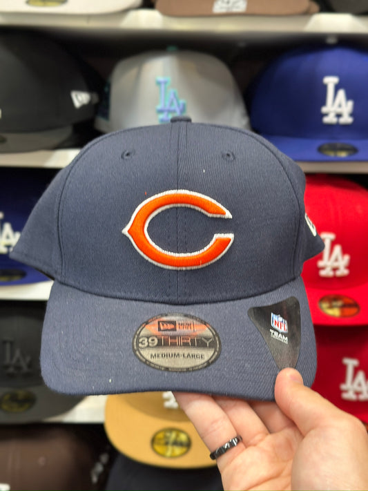 Chicago Bears NFL Ball Cap | New Era 39THIRTY Adjustable Curve Bill | Dark Blue