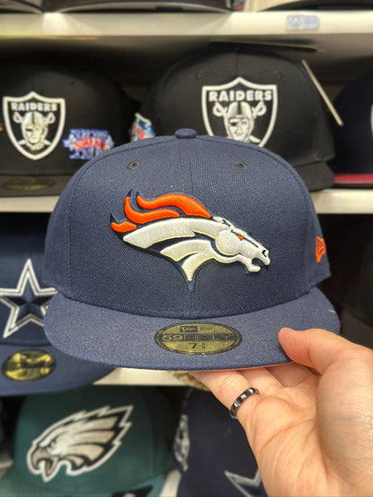 Denver Broncos NFL Fitted Hat | New Era 59FIFTY Sized Cap | Blue