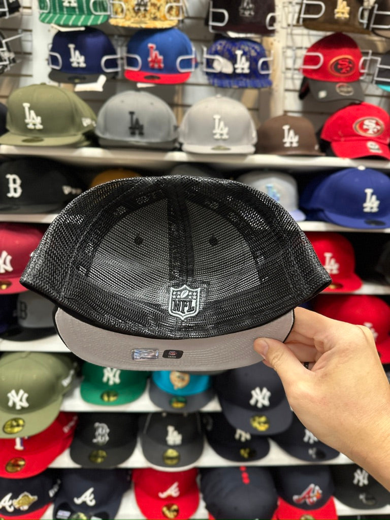 Las Vegas Raiders NFL Trucker Fitted Hat | New Era 59FIFTY Sized Cap | Black