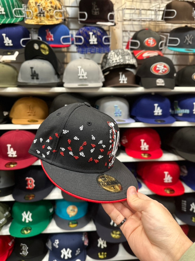 LA Dodgers MLB Vintage Red Scatter | New Era 59FIFTY Fitted Cap | Black