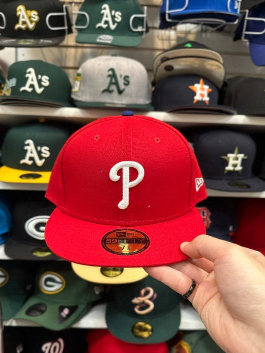 Philadelphia Phillies MLB Fitted Hat | New Era 59FIFTY Sized Cap | Red