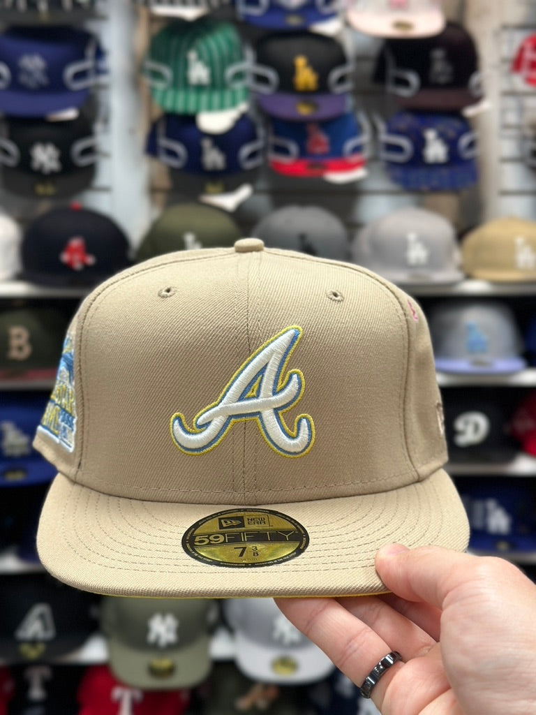 Atlanta Braves MLB 'All Star Game Floral' Patches | New Era 59FIFTY Fitted Cap | Tan