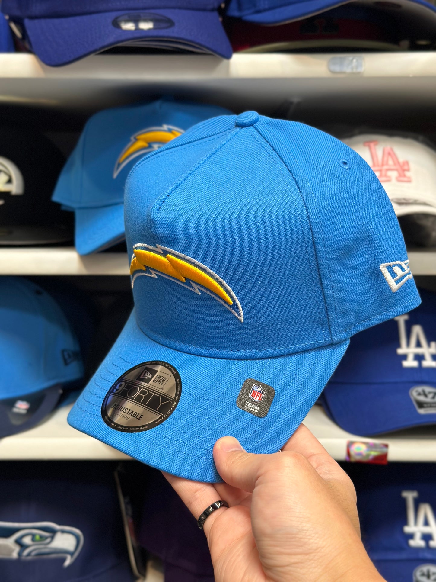 LA Chargers NFL A-Frame Snapback | New Era 9FORTY Adjustable Snap | Electric Blue