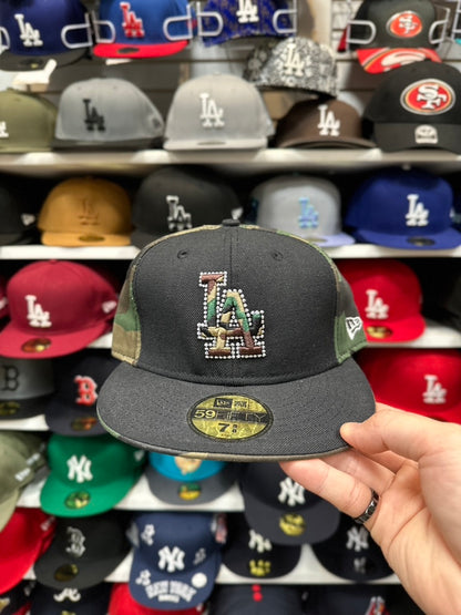 LA Dodgers MLB Vintage Encrusted Camouflage | New Era 59FIFTY Fitted | Black/Olive