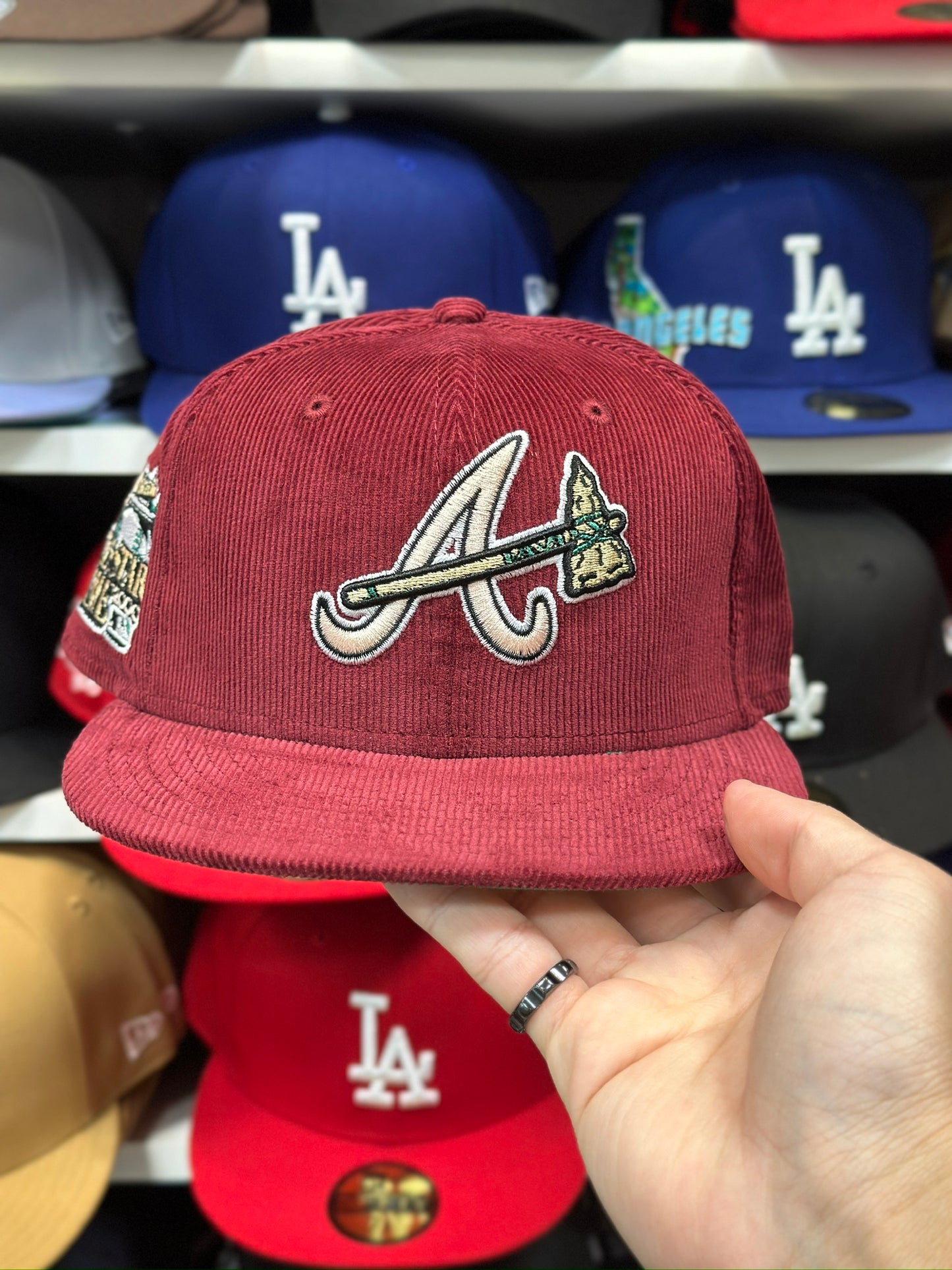 Atlanta Braves MLB All Star Game Patch Corduroy | New Era 59FIFTY Fitted Cap | Maroon