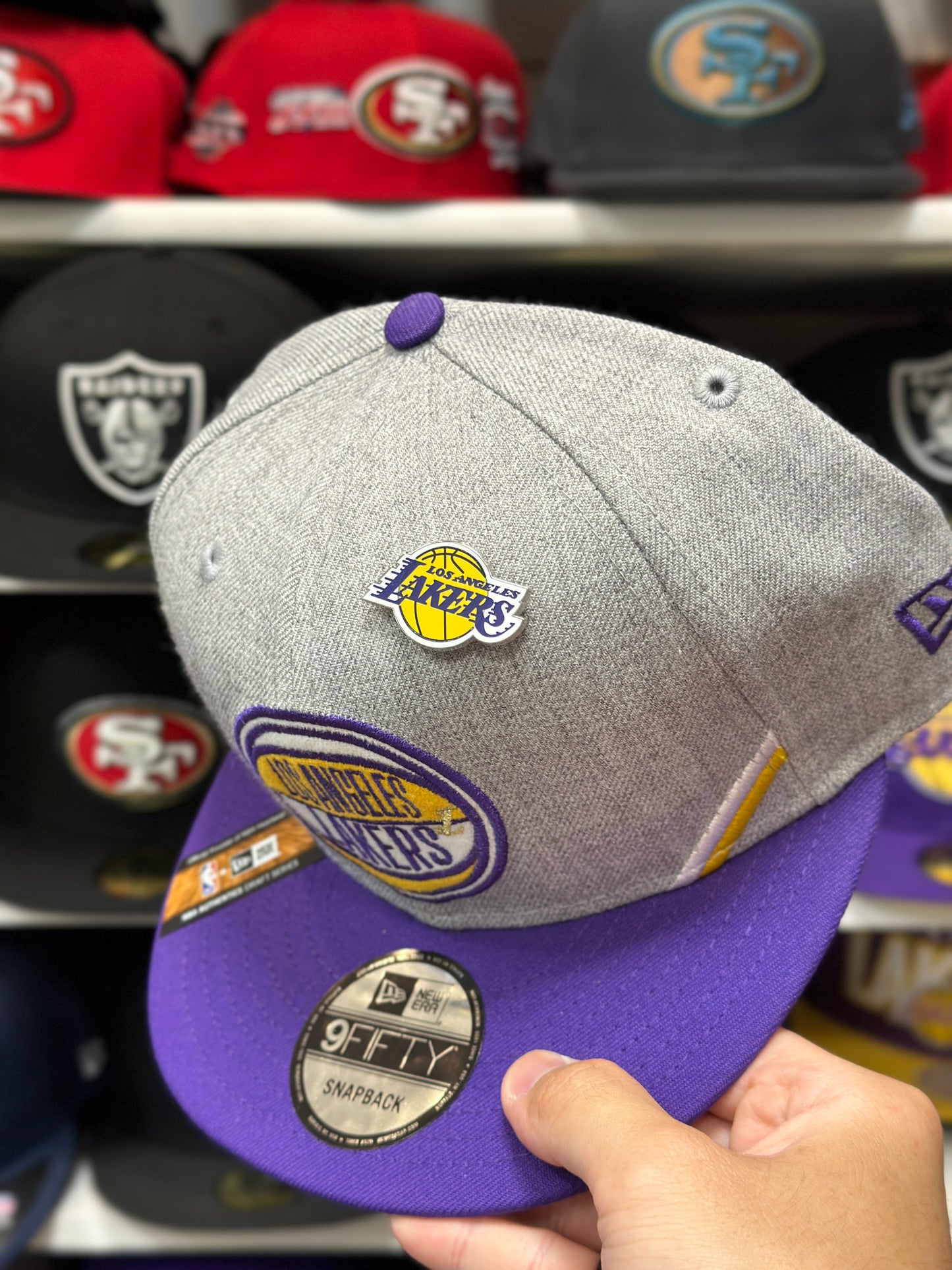 LA Lakers NBA Decoration | New Era 9FIFTY Snapback | Gray/Purple