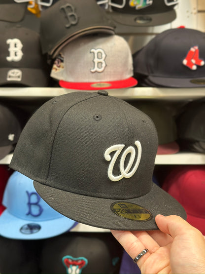 Washington Nationals MLB Fitted Hat | New Era 59FIFTY Sized Cap | Black