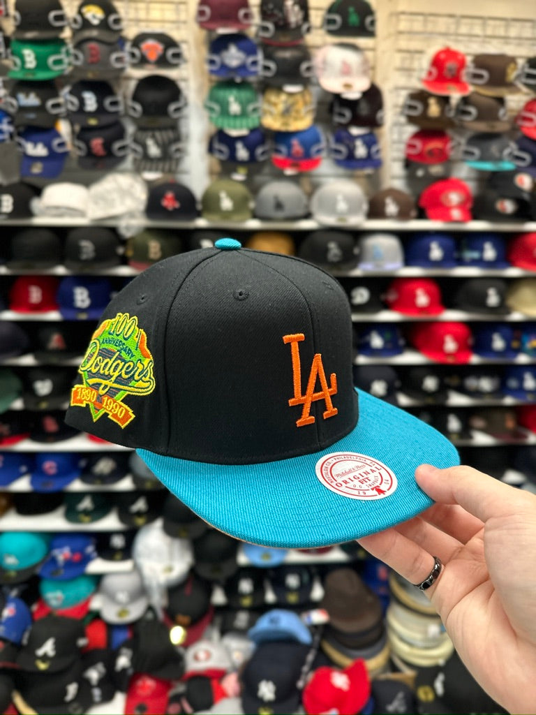 LA Dodgers MLB 100 Anniversary | Mitchell & Ness Original Fit Snapback | Black/Teal