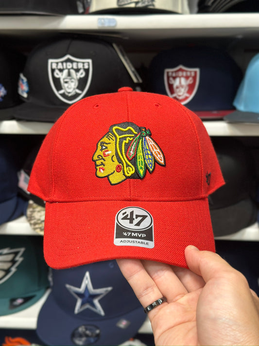 Washington Blackhawks NHL Ball Cap | '47 Brand MVP Adjustable Curve Cap | Red