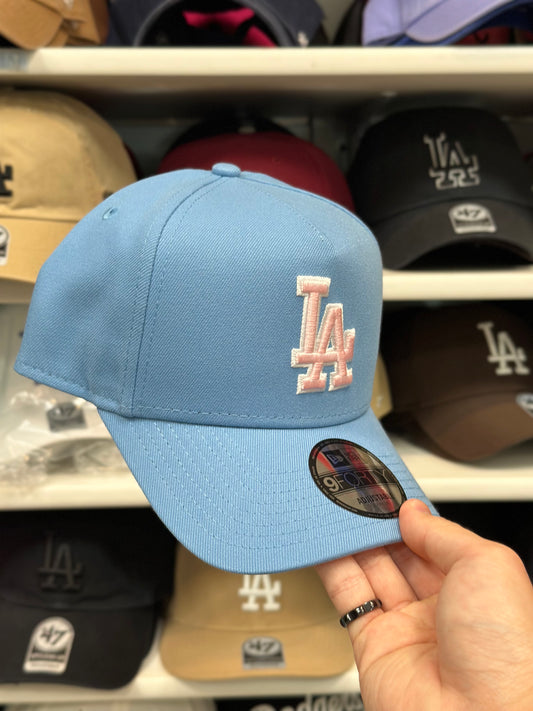 LA Dodgers A-Frame Snapback | New Era 9FORTY | Baby Blue/Pink