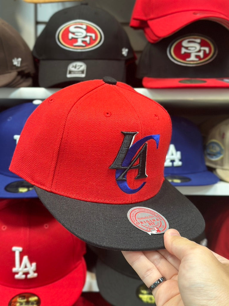 LA Clippers NBA Snapback | Mitchell & Ness Original Fit Adjustable Hat | Red/Black