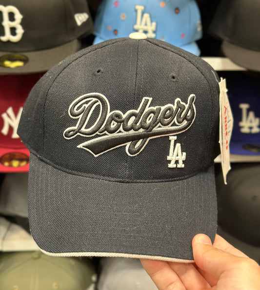 LA Dodgers MLB Vintage Ball Cap | Retro ANNCO Adjustable Velcro Strap | Black