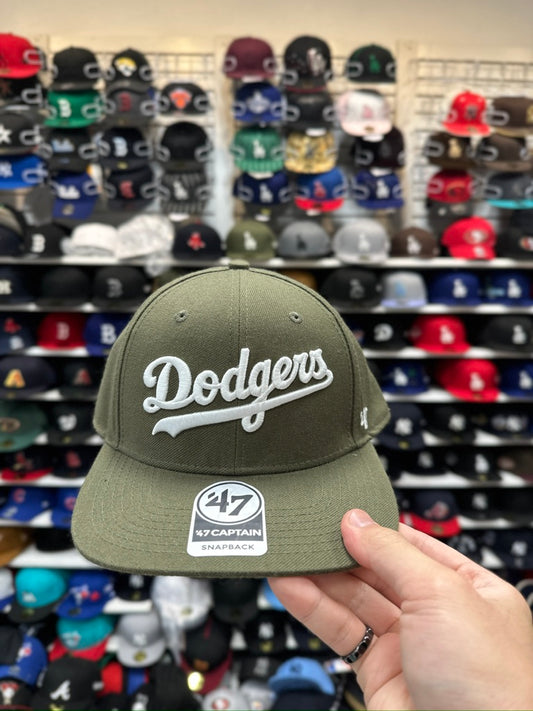 LA Dodgers MLB Snapback | '47 Brand Captain Adjustable Cap | Olive