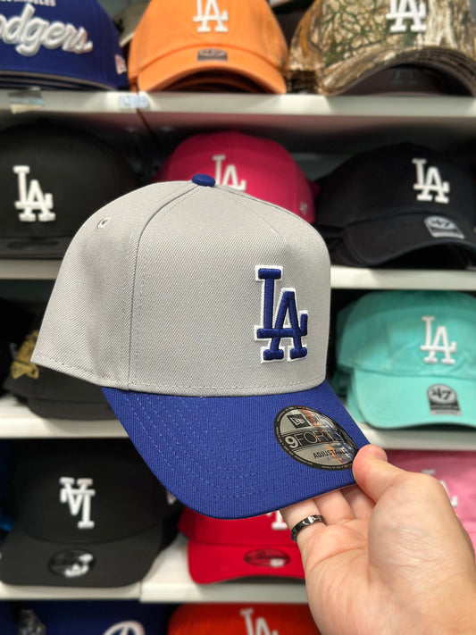 LA Dodgers Two Tone A-Frame Snapback | New Era 9FORTY | Silver/Blue