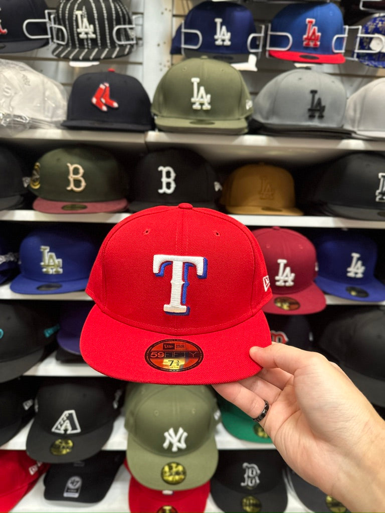 Texas Rangers MLB Fitted Hat | New Era 59FIFTY Sized Cap | Red