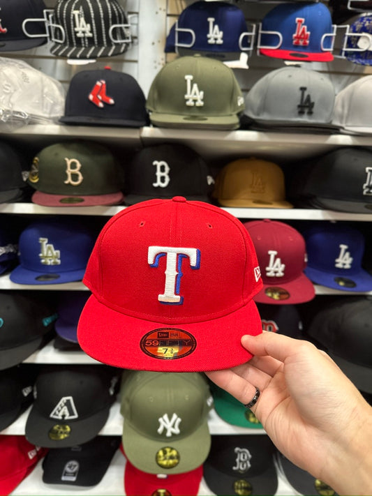 Texas Rangers MLB Fitted Hat | New Era 59FIFTY Sized Cap | Red