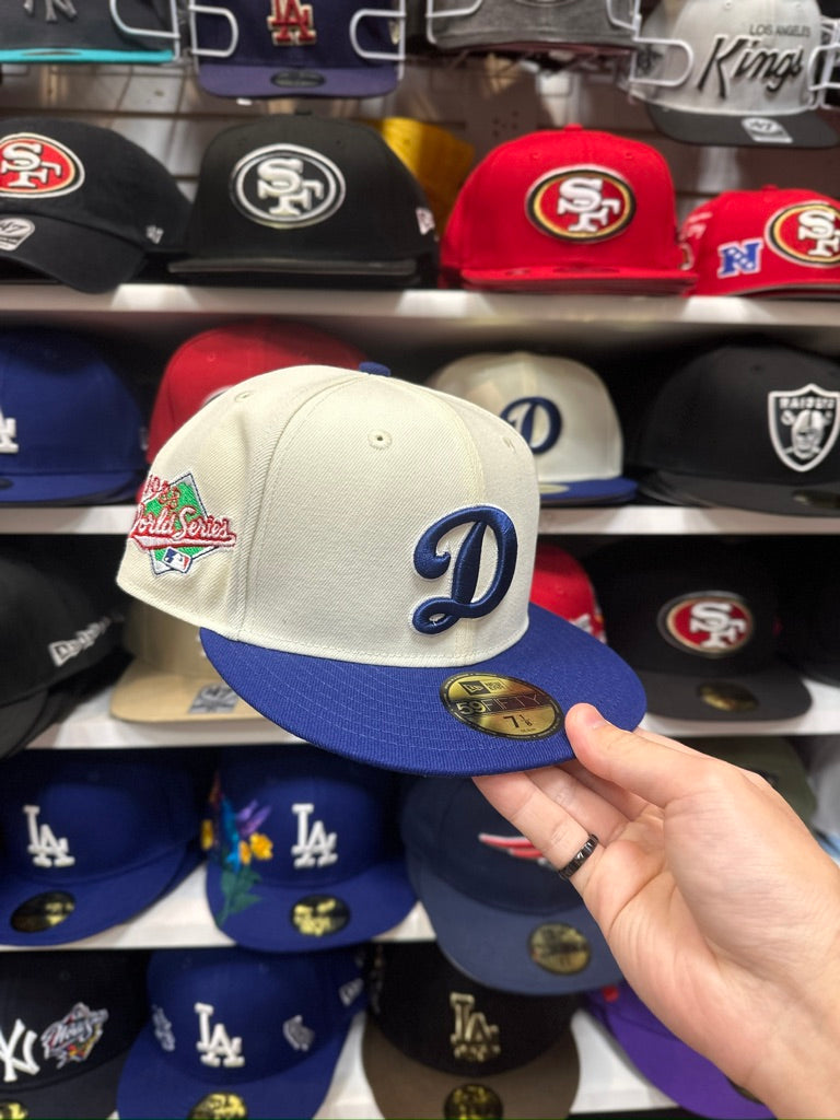 LA Dodgers "D" MLB 1988 World Series Patch | New Era 59FIFTY Fitted Cap | Creme/Blue