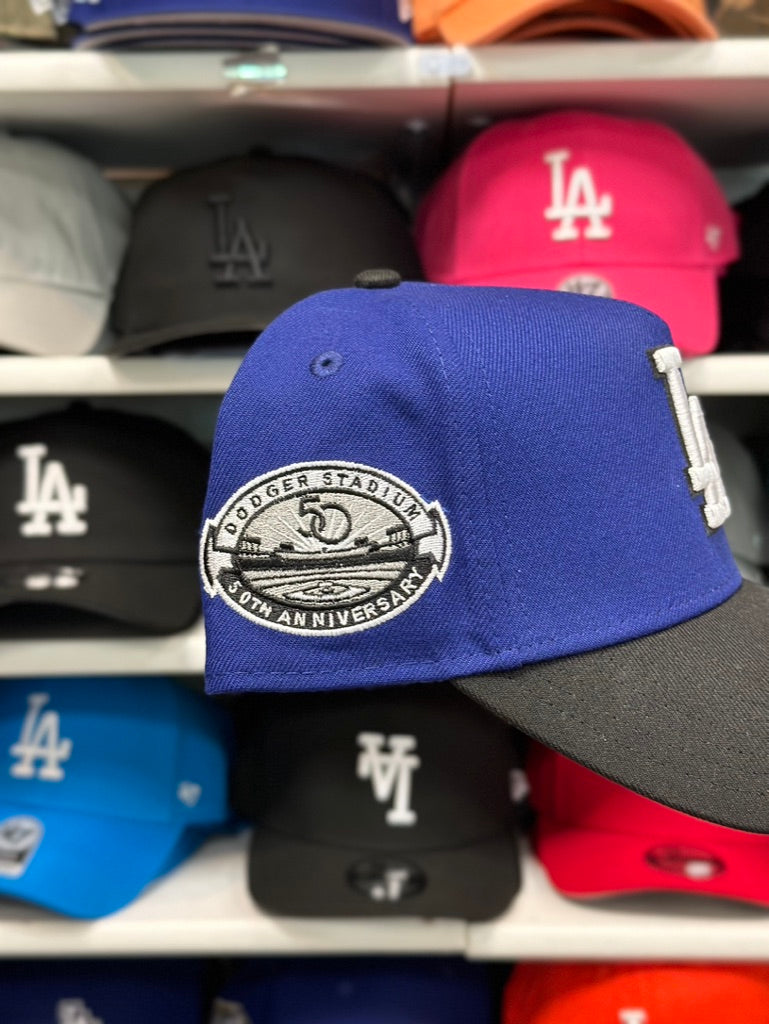 LA Dodgers MLB '50th Anniversary' A-Frame Snapback | New Era 9FORTY Snapback | Blue/Black