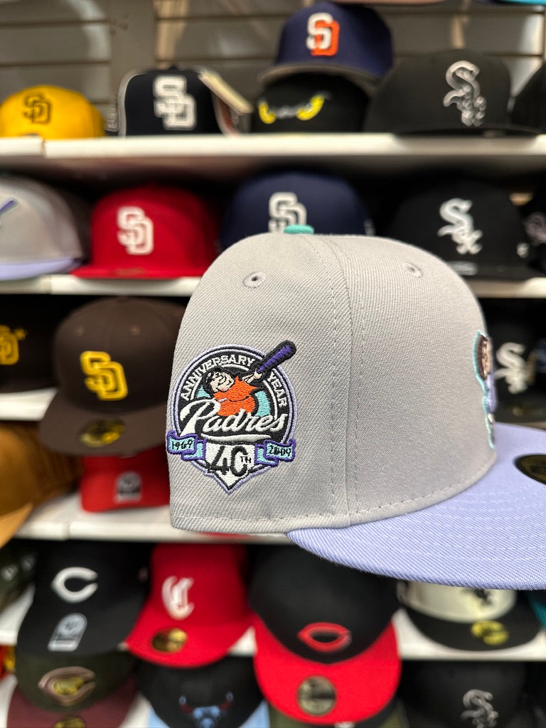 San Diego Padres MLB Summer Style | New Era 59FIFTY Fitted Cap | Silver/Periwinkle