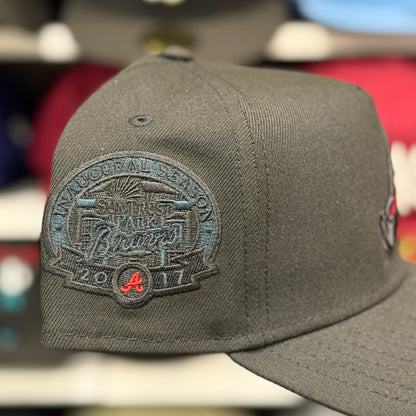 New Era Atlanta Braves '2017 Inaugural Season' A-Frame 9FORTY Snapback Black Red Under Brim