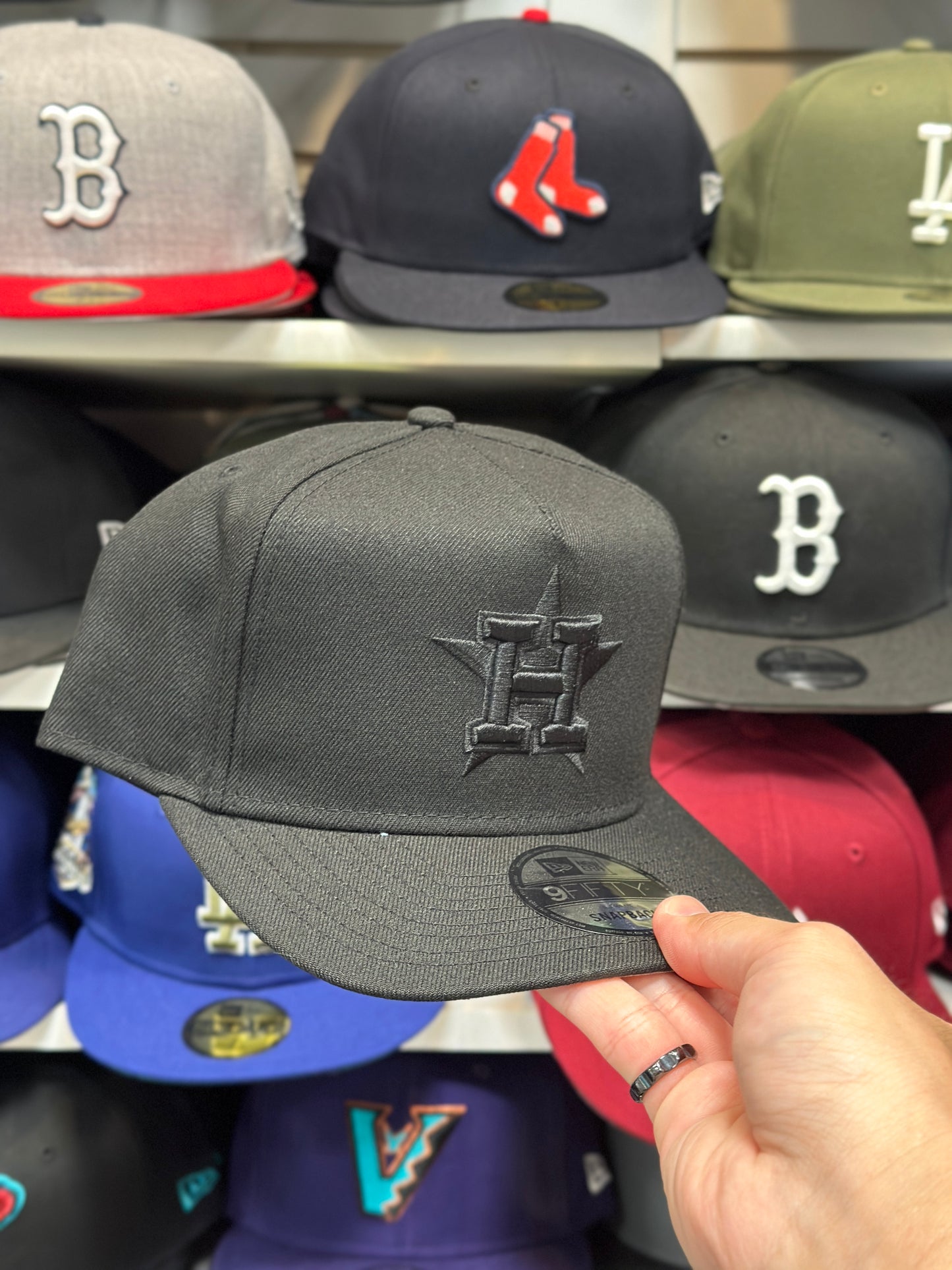 Houston Astros MLB A-Frame Cap | New Era 9FIFTY Adjustable Snapback | Black