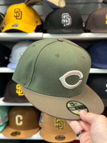 Cincinnati Reds MLB Fitted Cap | New Era 59FIFTY Sized Cap | Olive