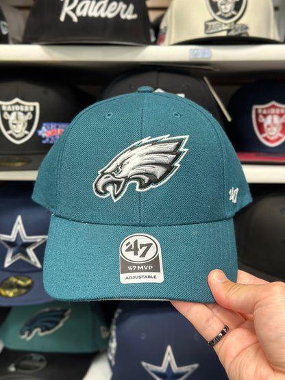 Philadelphia Eagles NFL Ball Cap | '47 Brand MVP Adjustable Curve Cap | Green