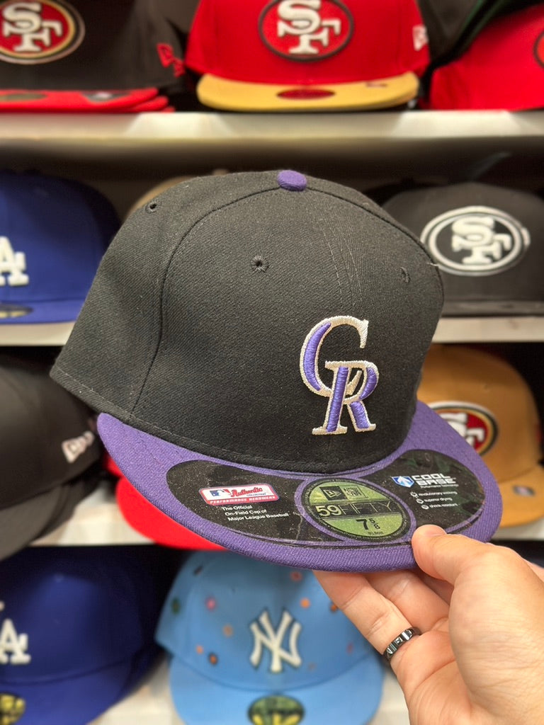 Colorado Rockies MLB Fitted Cap | New Era 59FIFTY Sized Hat | Black/Purple