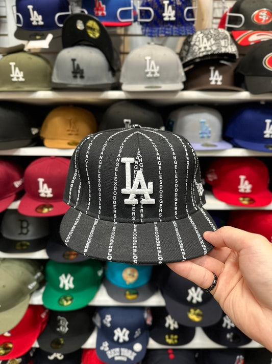 LA Dodgers MLB Vintage Black Matrix | New Era 59FIFTY Fitted Cap | Black