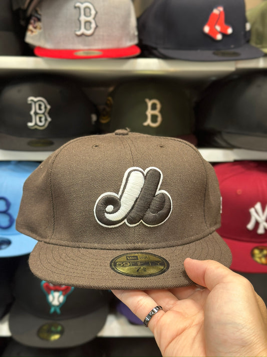 Montreal Expos MLB Fitted Hat | New Era 59FIFTY Sized Cap | Brown | Size 7 5/8