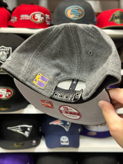 LA Lakers NBA Leather Accents | New Era 9FIFTY Snapback | Gray/Black