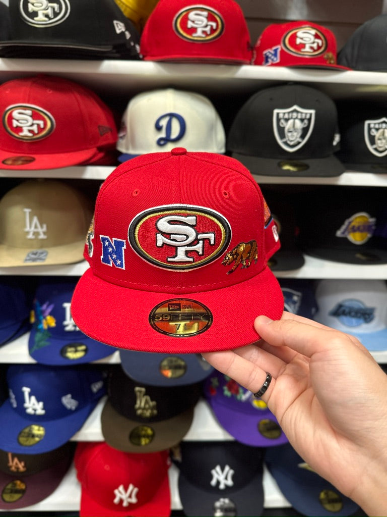 San Francisco 49ers NFL CA Themed Patch | New Era 59FIFTY Fitted Cap | Red