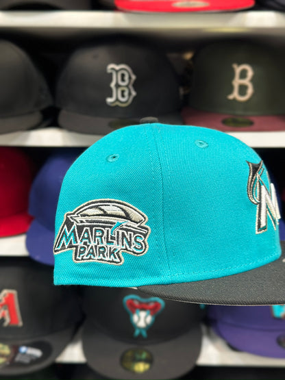 Miami Marlins MLB Park Patch | New Era 59FIFTY Fitted Cap | Teal/Black